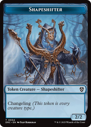 0004 Shapeshifter // Zombie (0003) Double-Sided Token T Commander: Aetherdrift