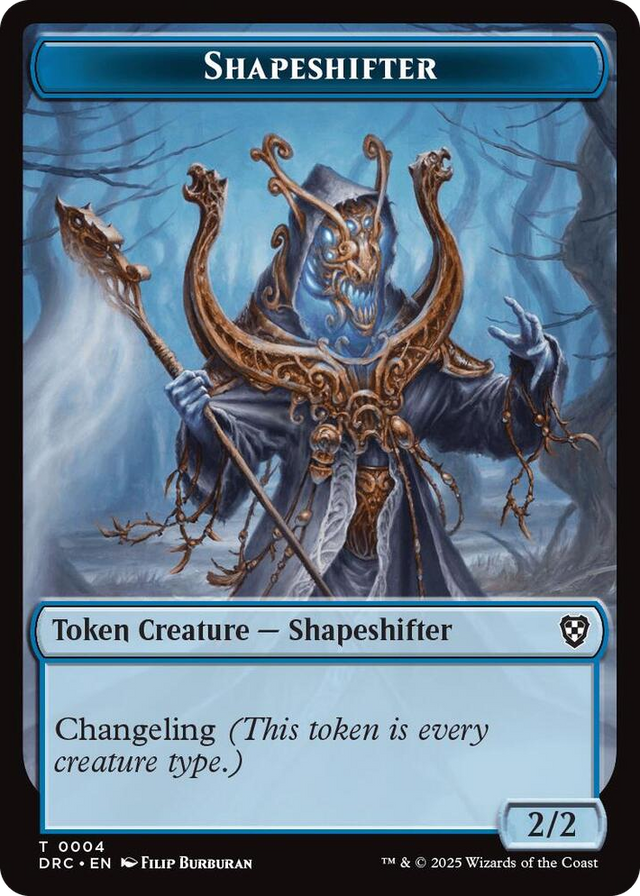 0004 Shapeshifter // Zombie (0003) Double-Sided Token T Commander: Aetherdrift