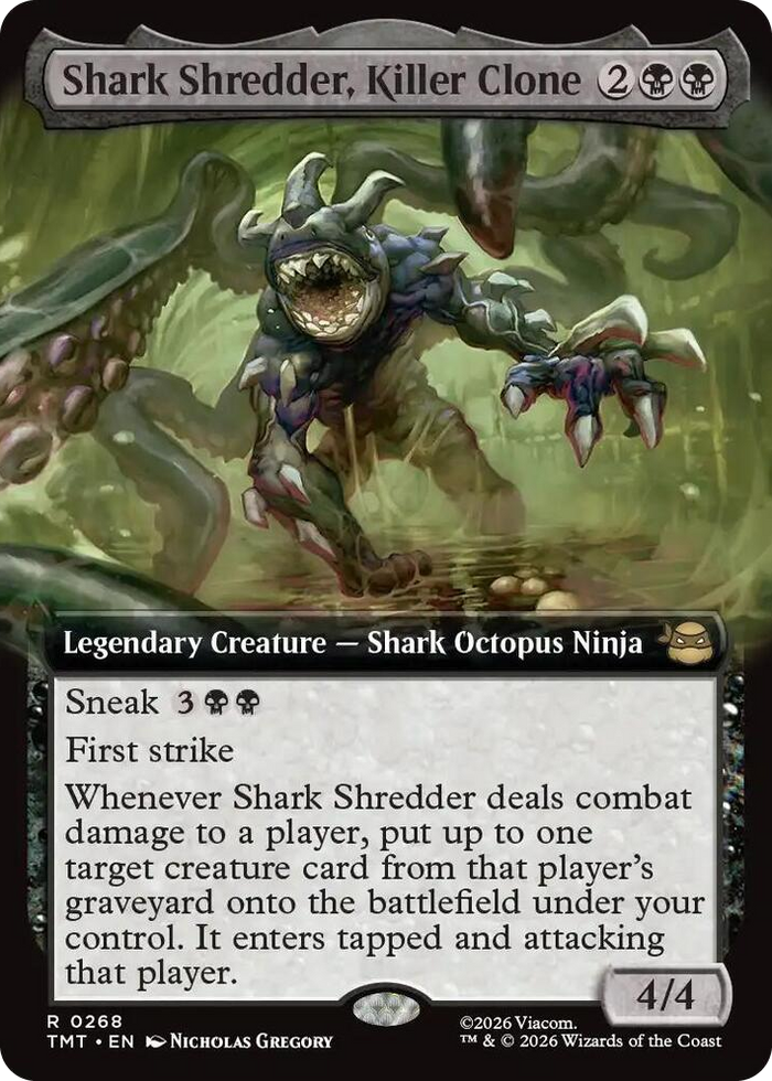 Shark Shredder, Killer Clone (Extended Art) #268 R - Teenage Mutant Ninja Turtles Pokemon card