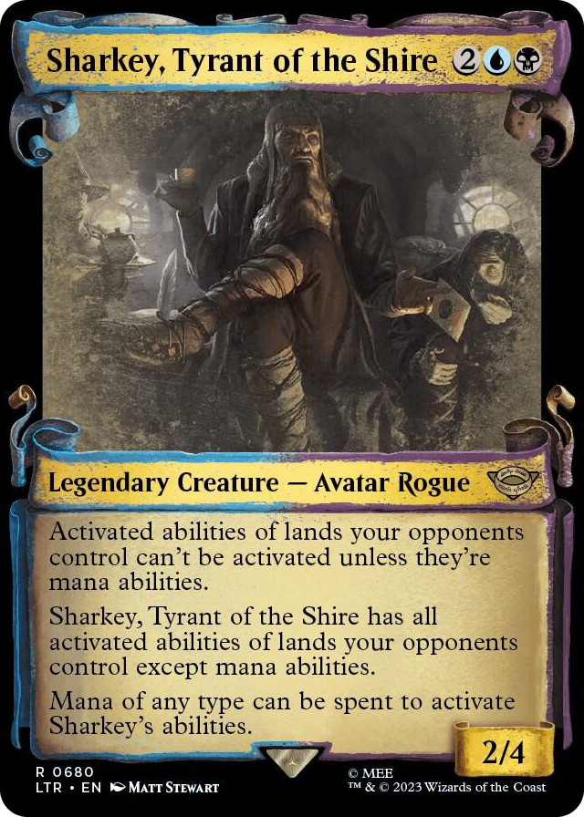 Sharkey, Tyrant of the Shire (Showcase Scrolls) #680 R - Universes Beyond: The Lord of the Rings: Tales of Middle-earth Pokemon card