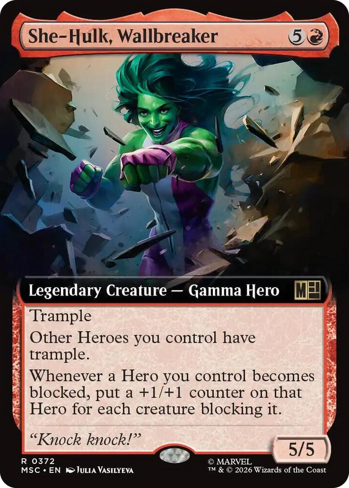 She-Hulk, Wallbreaker (Extended Art) #372 R - Commander: Marvel Super Heroes Pokemon card