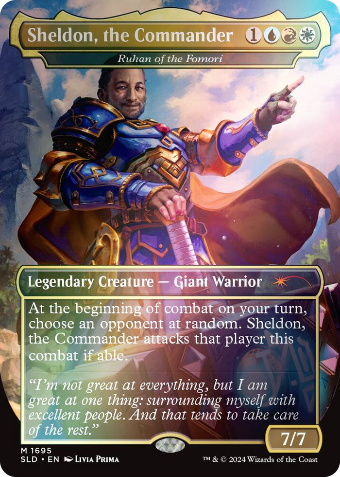 Sheldon, the Commander - Ruhan of the Fomori (Rainbow Foil) #1695 M - Secret Lair Drop Series Pokemon card