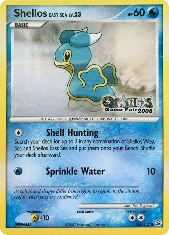 0106 Shellos East Sea - 106/132 (Origins Game Fair 2008) Promo Nintendo Promos