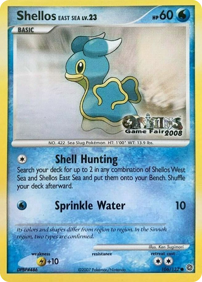 0106 Shellos East Sea - 106/132 (Origins Game Fair 2008) Promo Nintendo Promos