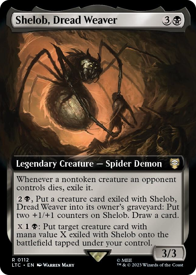 Shelob, Dread Weaver (Extended Art) #112 R - Commander: The Lord of the Rings: Tales of Middle-earth Pokemon card