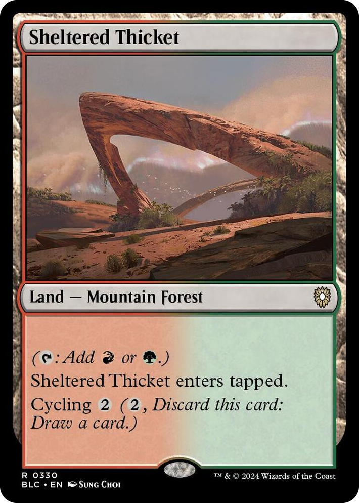 0330 Sheltered Thicket R Commander: Bloomburrow