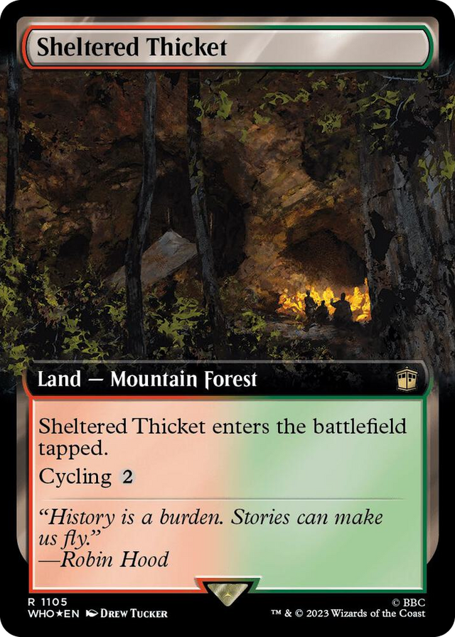 1105 Sheltered Thicket (Extended Art) (Surge Foil) R Universes Beyond: Doctor Who