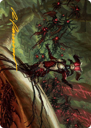 0028 Sheoldred Art Card (Gold-Stamped Signature) S Art Series: March of the Machine