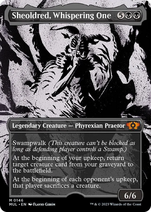 0146 Sheoldred, Whispering One (Halo Foil) M March of the Machine: Multiverse Legends