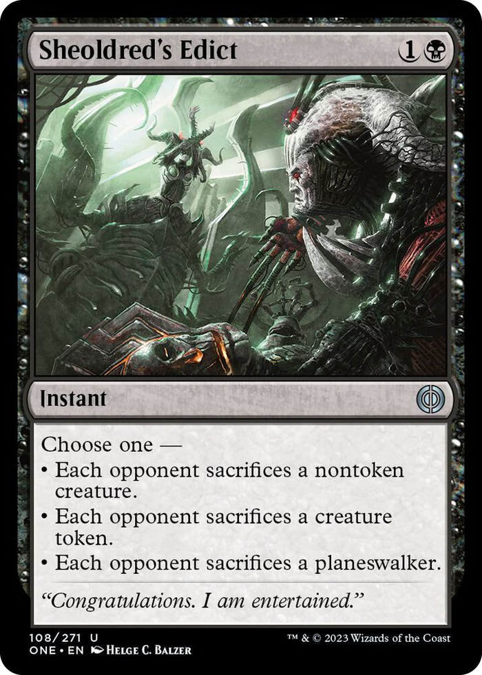 Sheoldred's Edict #108 U - Phyrexia: All Will Be One Pokemon card