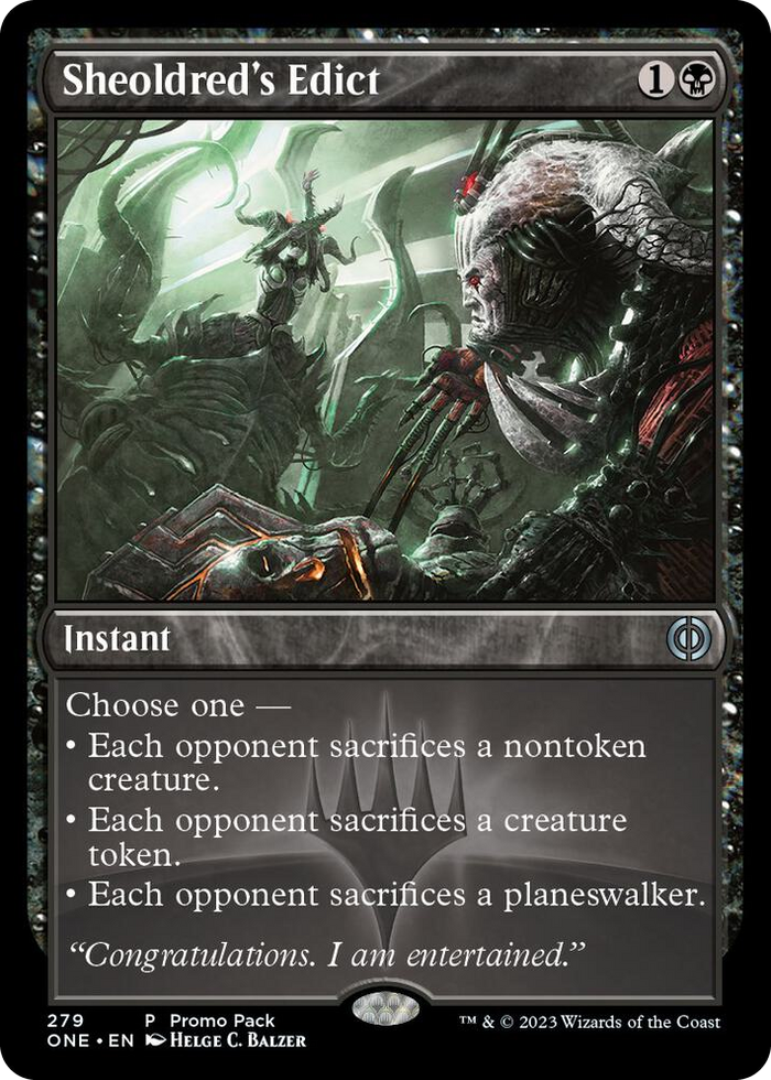 Sheoldred's Edict #279 P - Promo Pack: Phyrexia: All Will Be One Pokemon card