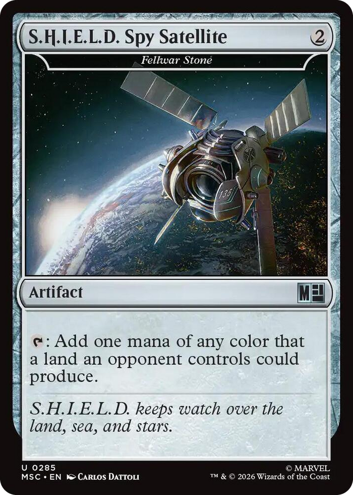 S.H.I.E.L.D. Spy Satellite - Fellwar Stone #285 U - Commander: Marvel Super Heroes Pokemon card