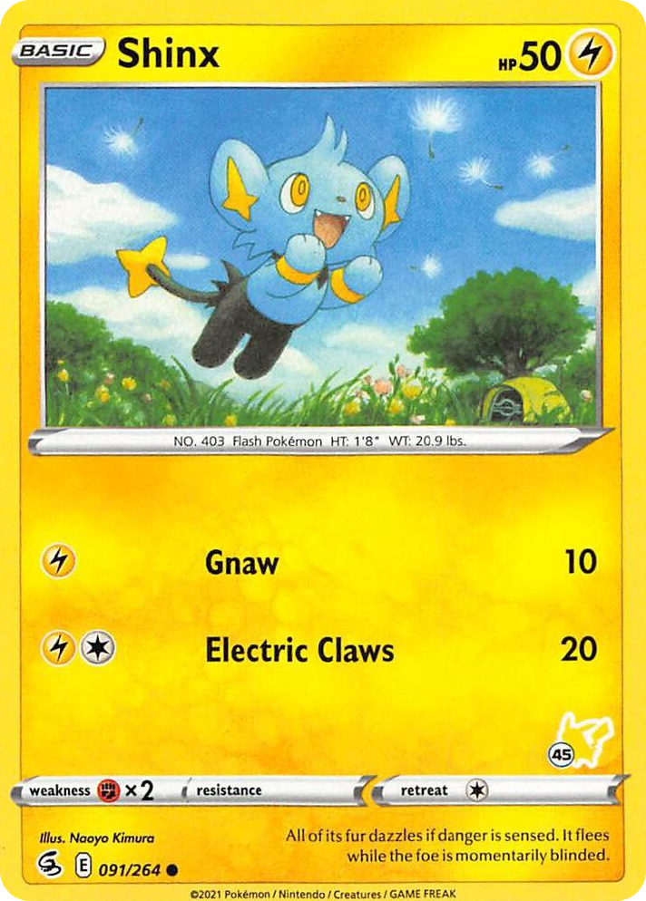 0091 Shinx - 091/264 (#45 Pikachu Stamped) Promo Battle Academy 2022