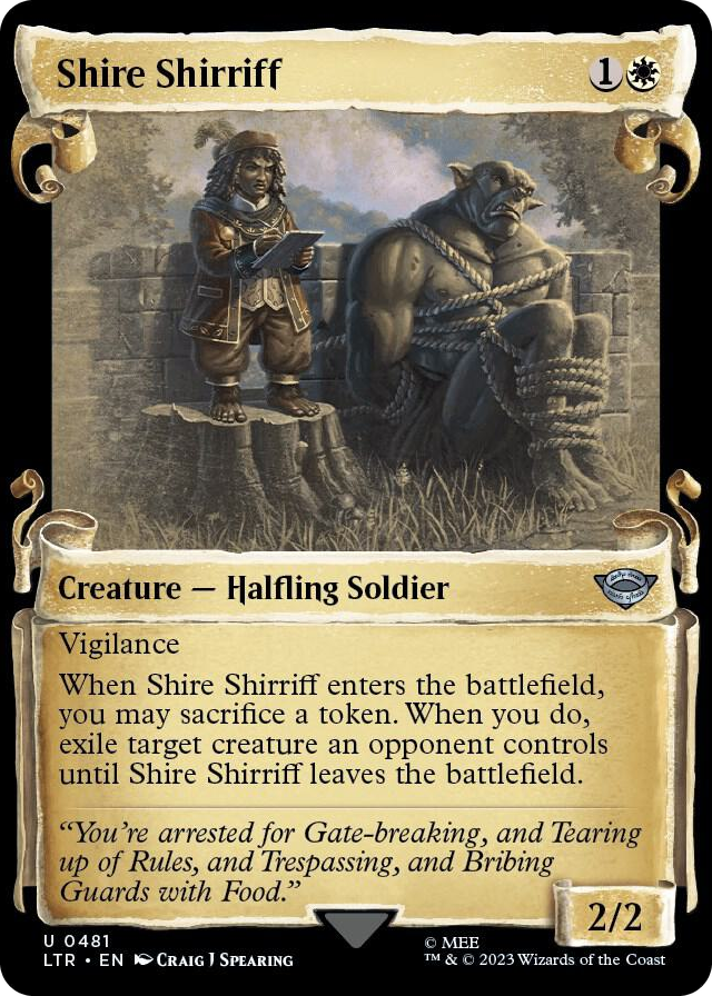 Shire Shirriff (Showcase Scrolls) #481 U - Universes Beyond: The Lord of the Rings: Tales of Middle-earth Pokemon card