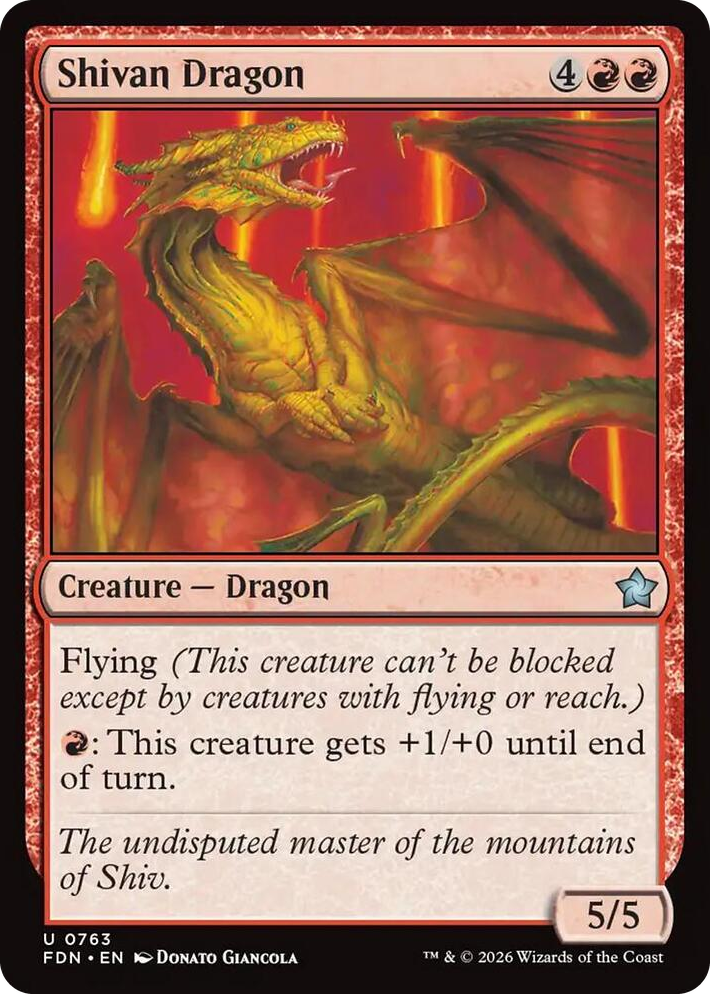 0763 Shivan Dragon (0763) U Foundations