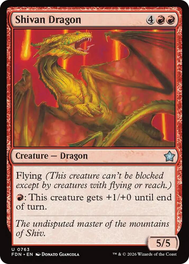 0763 Shivan Dragon (0763) U Foundations