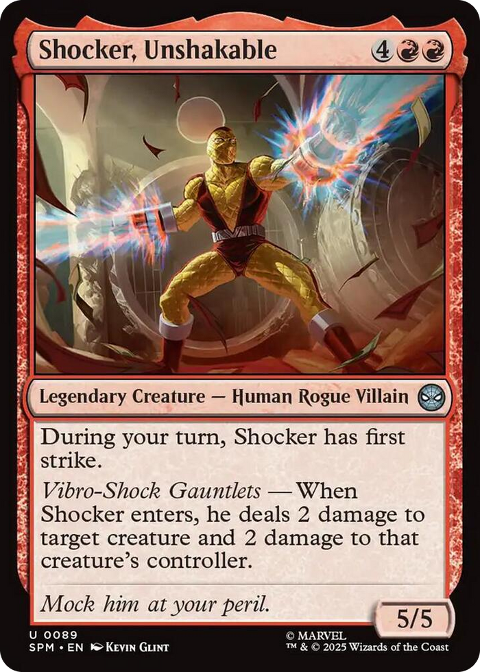 Shocker, Unshakable #89 U - Marvel's Spider-Man Pokemon card
