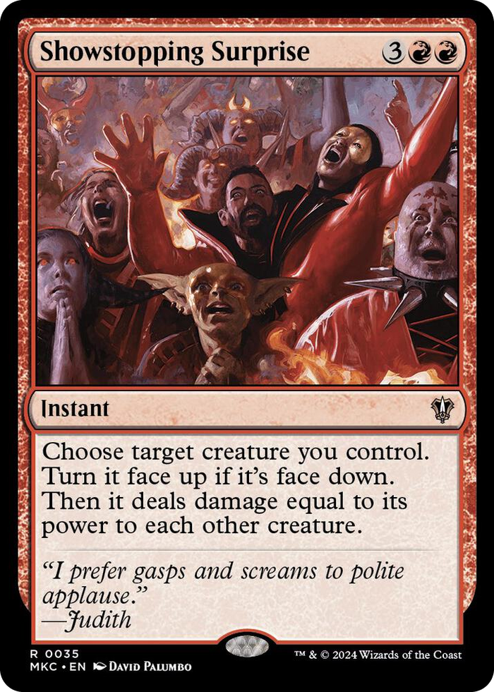 Showstopping Surprise #35 R - Commander: Murders at Karlov Manor Pokemon card