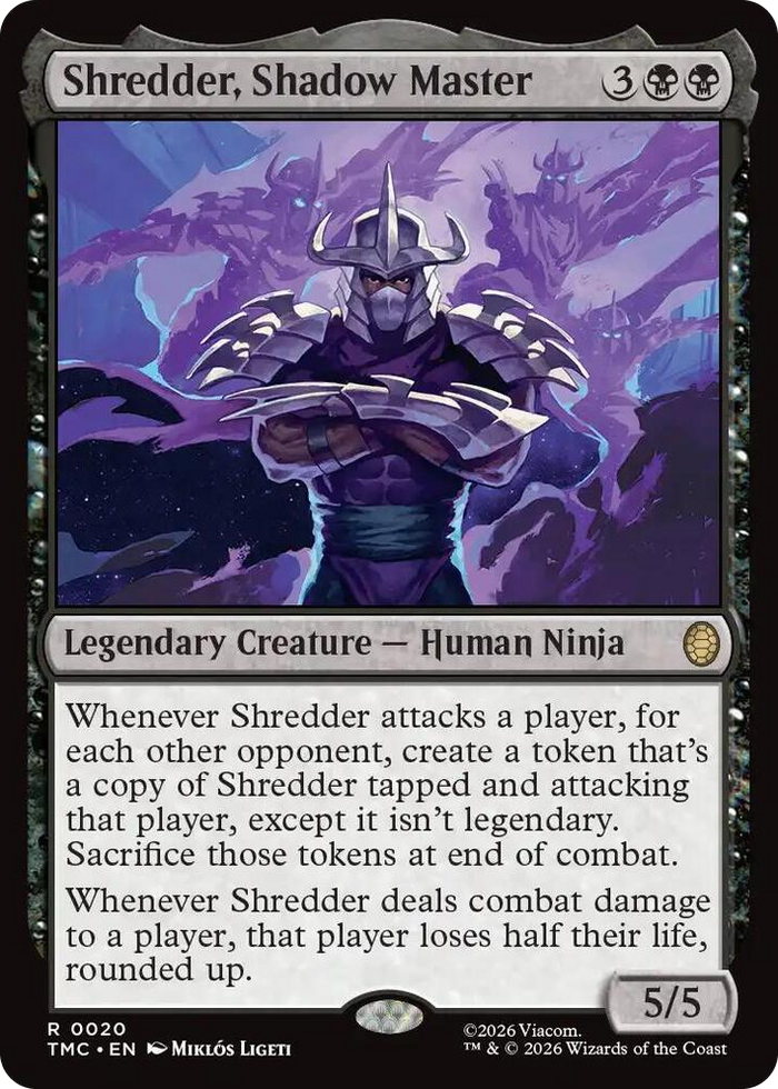 Shredder, Shadow Master #20 R - Commander: Teenage Mutant Ninja Turtles Pokemon card