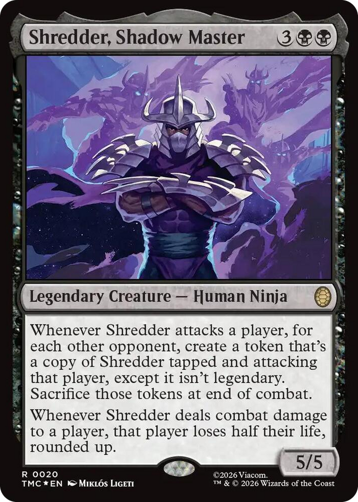 Shredder, Shadow Master (Surge Foil) #20 R - Commander: Teenage Mutant Ninja Turtles Pokemon card