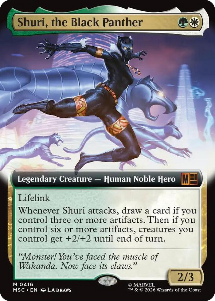 Shuri, the Black Panther (Extended Art) #416 M - Commander: Marvel Super Heroes Pokemon card