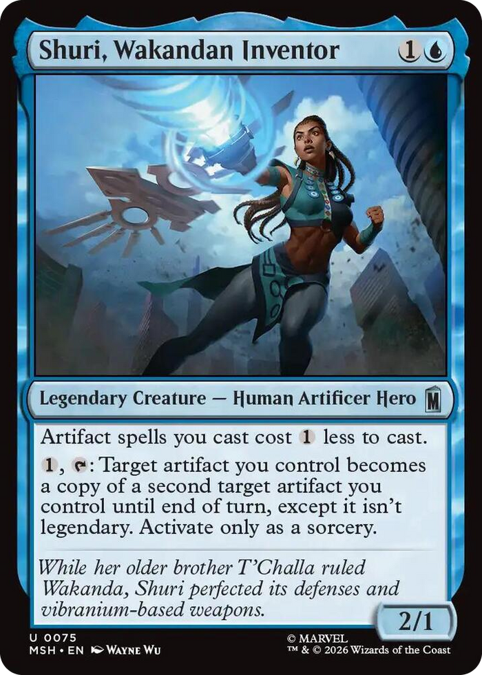 Shuri, Wakandan Inventor #75 U - Marvel Super Heroes Pokemon card