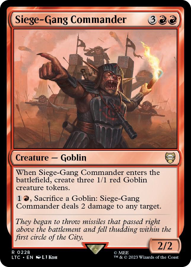 Siege-Gang Commander #228 R - Commander: The Lord of the Rings: Tales of Middle-earth Pokemon card