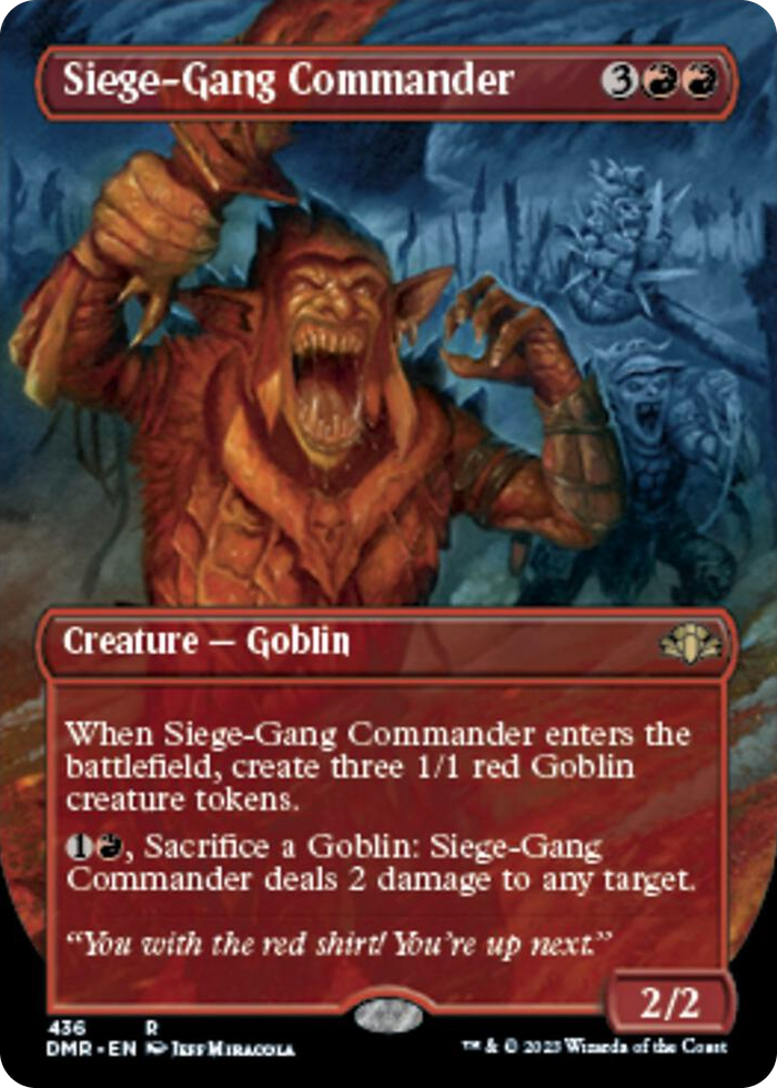 Siege-Gang Commander (Borderless) #436 R - Dominaria Remastered Pokemon card