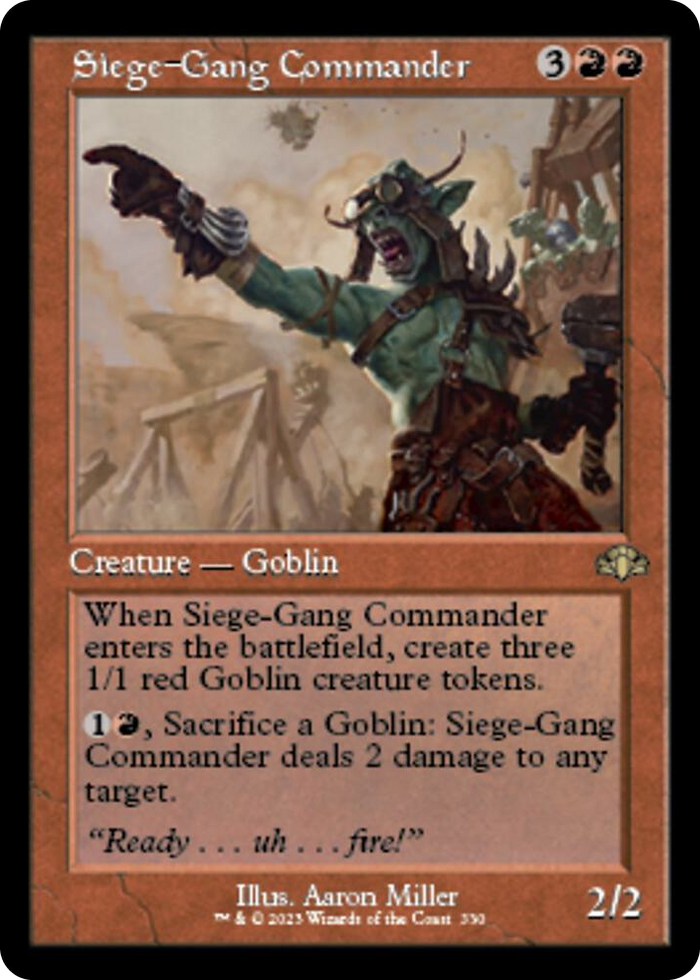 Siege-Gang Commander (Retro Frame) #330 R - Dominaria Remastered Pokemon card