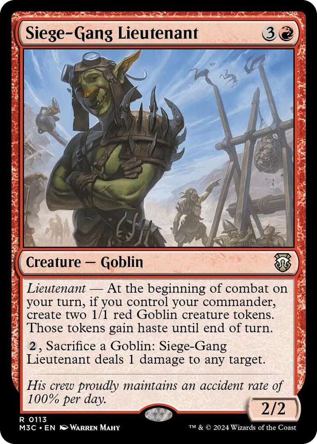 0113 Siege-Gang Lieutenant R Commander: Modern Horizons 3