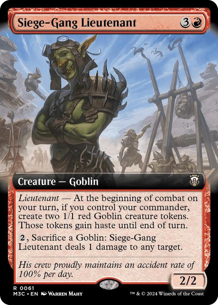 0061 Siege-Gang Lieutenant (Extended Art) R Commander: Modern Horizons 3
