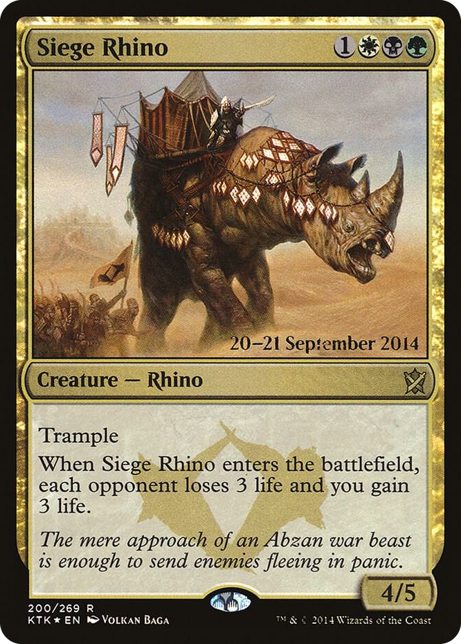 Siege Rhino #200 R - Prerelease Cards Pokemon card