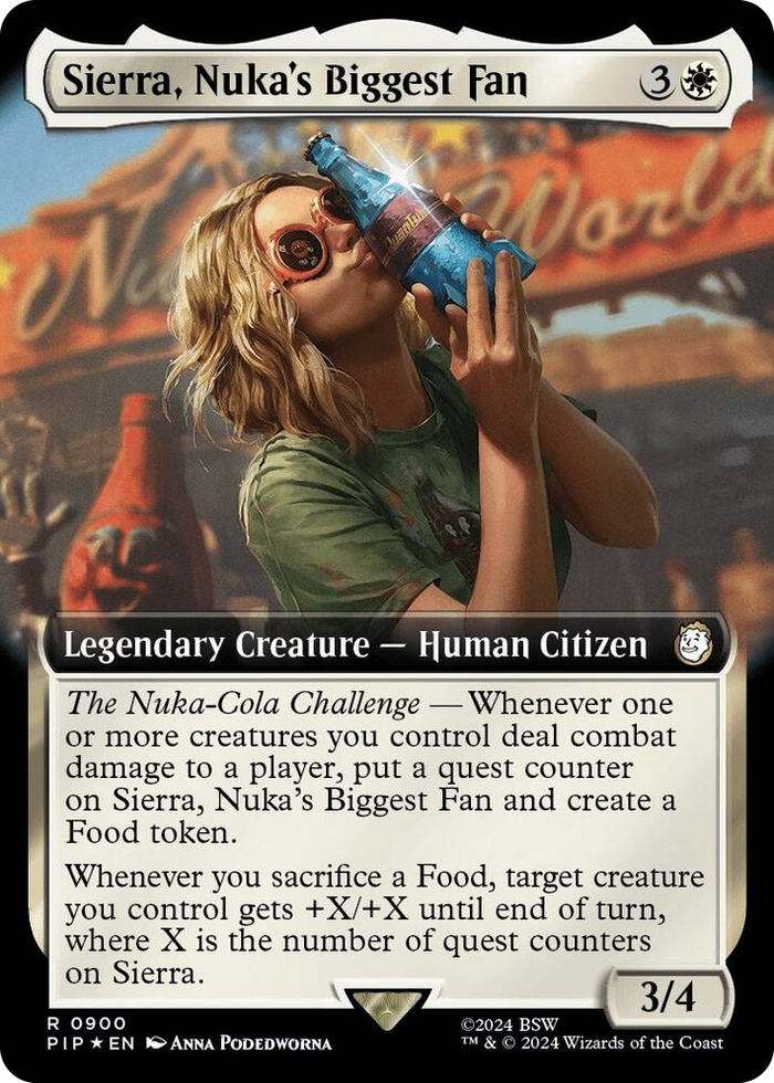 Sierra, Nuka's Biggest Fan (Extended Art) (Surge Foil) #900 R - Universes Beyond: Fallout Pokemon card