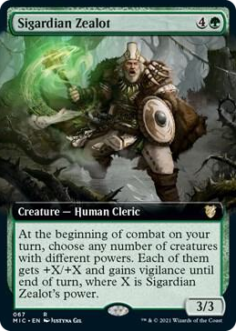 0067 Sigardian Zealot (Extended Art) R Commander: Innistrad: Midnight Hunt