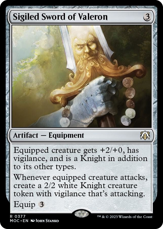 Sigiled Sword of Valeron #377 R - Commander: March of the Machine Pokemon card