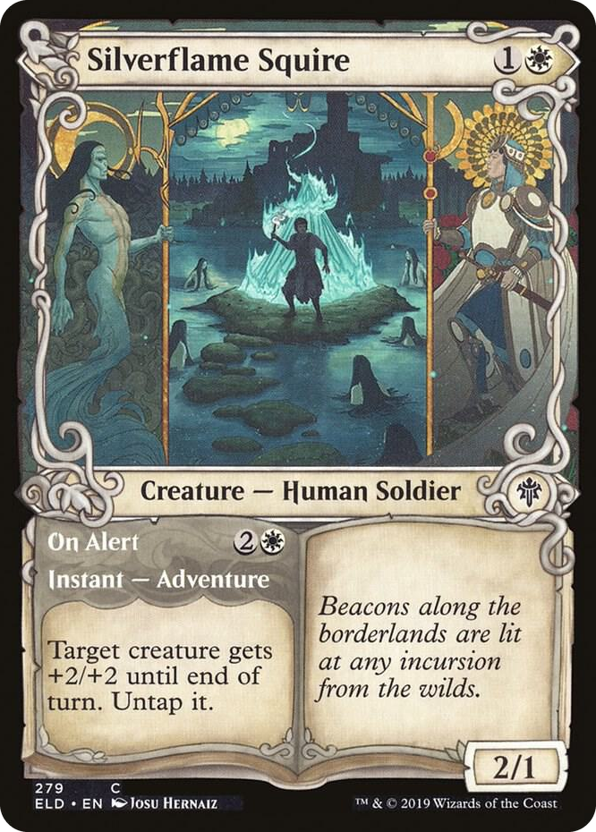 0279 Silverflame Squire (Showcase) C Throne of Eldraine