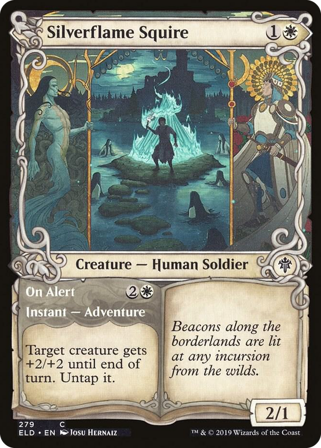 0279 Silverflame Squire (Showcase) C Throne of Eldraine