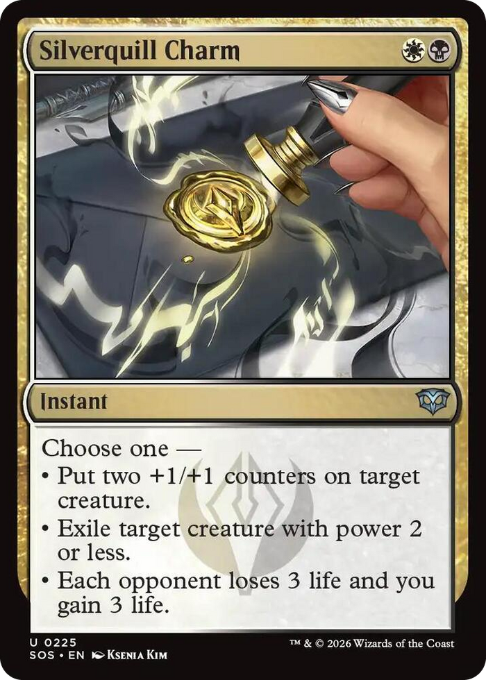 Silverquill Charm #225 U - Secrets of Strixhaven Pokemon card