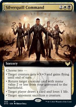 0352 Silverquill Command (Extended Art) R Strixhaven: School of Mages