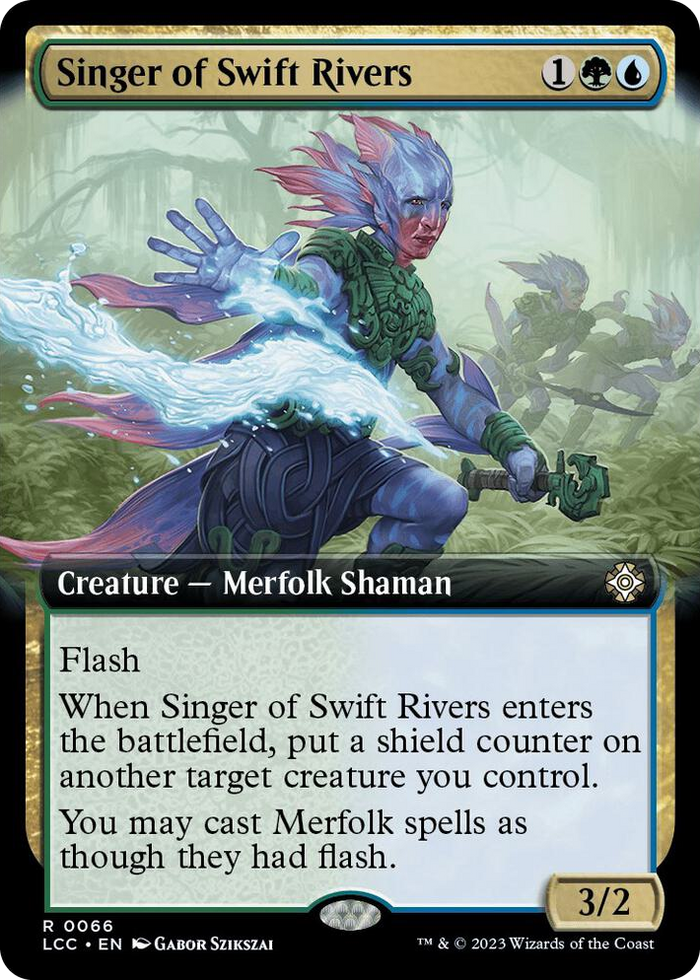 Singer of Swift Rivers (Extended Art) #66 R - Commander: The Lost Caverns of Ixalan Pokemon card