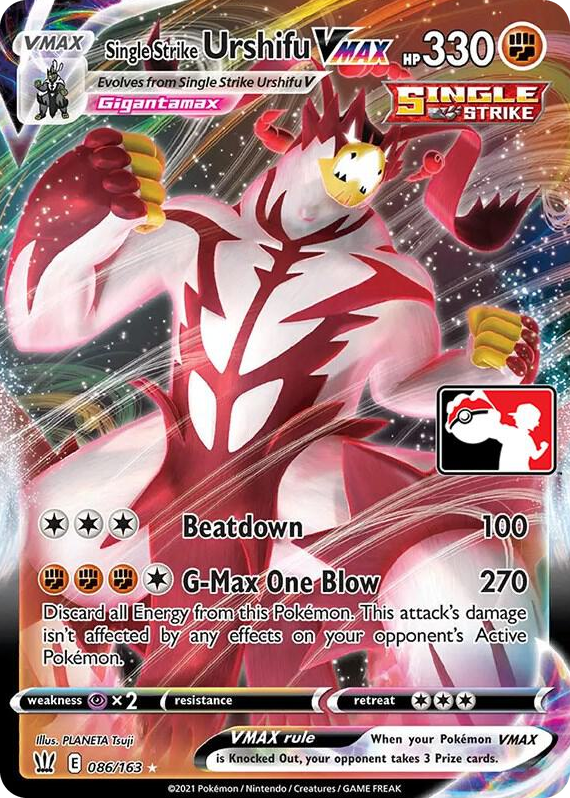 0086 Single Strike Urshifu VMAX Ultra Rare Prize Pack Series Cards