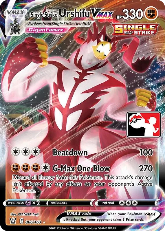 0086 Single Strike Urshifu VMAX Ultra Rare Prize Pack Series Cards