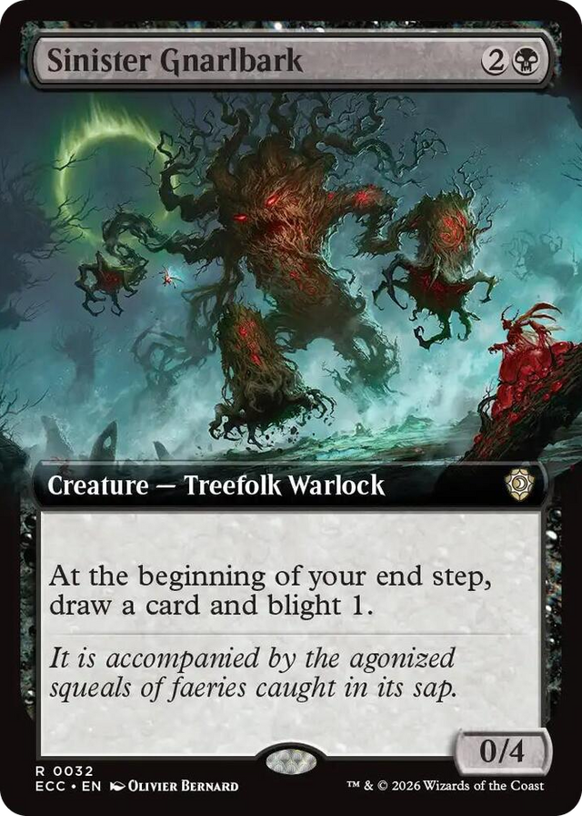 0032 Sinister Gnarlbark (Extended Art) R Commander: Lorwyn Eclipsed