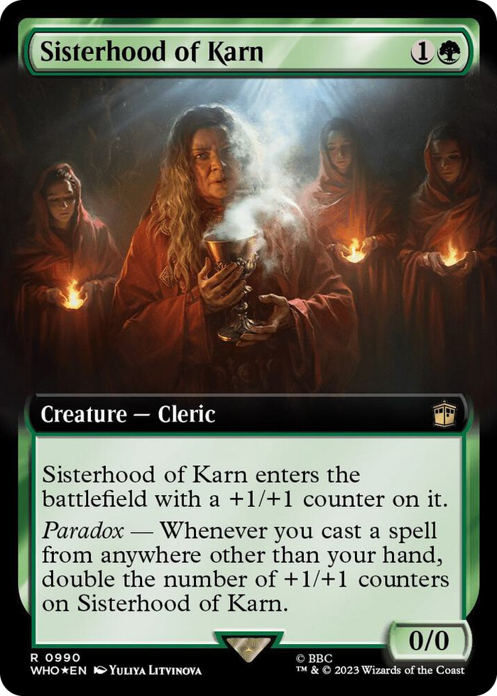 Sisterhood of Karn (Extended Art) (Surge Foil) #990 R - Universes Beyond: Doctor Who Pokemon card