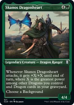 Skanos Dragonheart (Foil Etched) #521 U - Commander Legends: Battle for Baldur's Gate Pokemon card