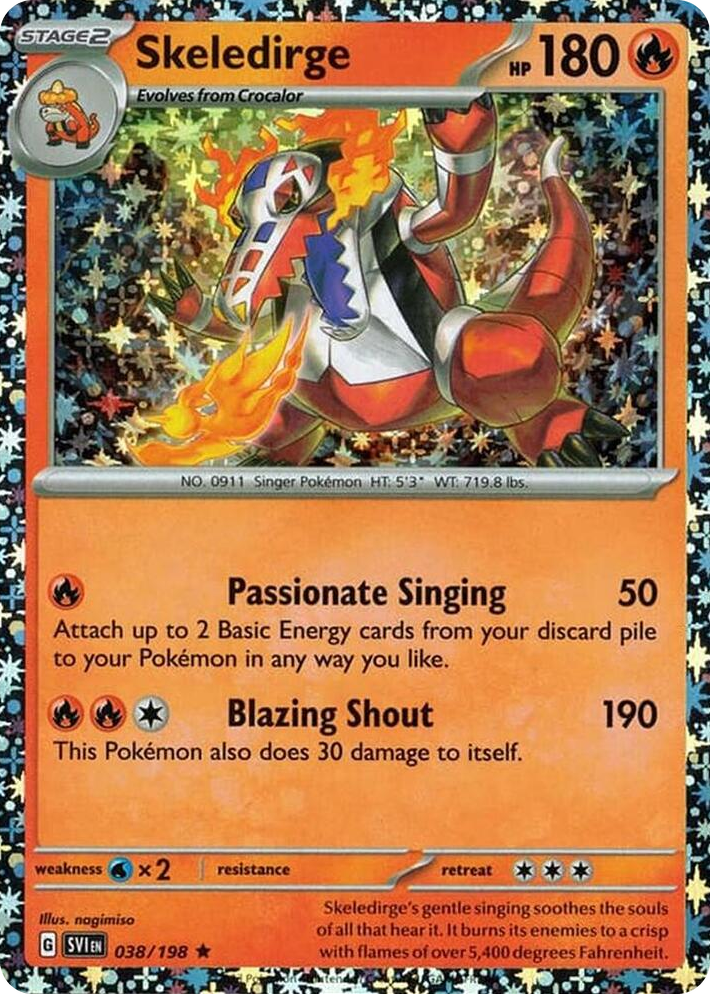 0038 Skeledirge - 038/198 (Sparkle Holo) Rare Miscellaneous Cards & Products