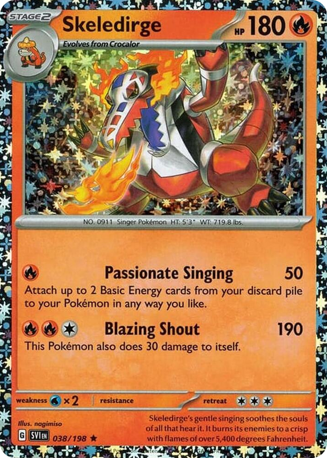 0038 Skeledirge - 038/198 (Sparkle Holo) Rare Miscellaneous Cards & Products