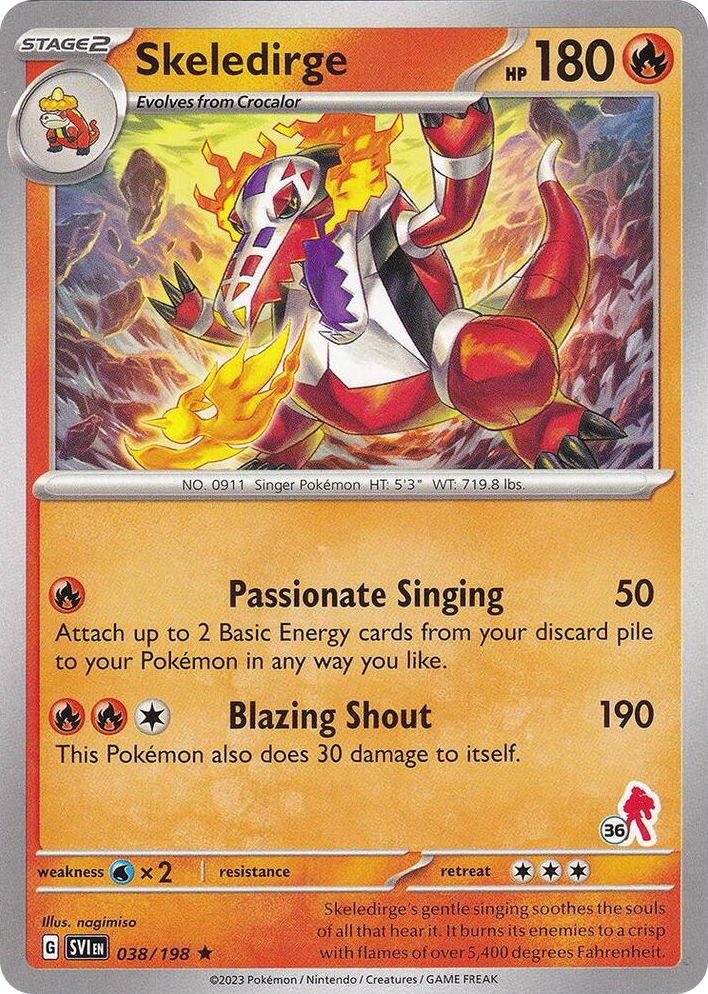 0038 Skeledirge - Armarouge 36 Rare Battle Academy 2024