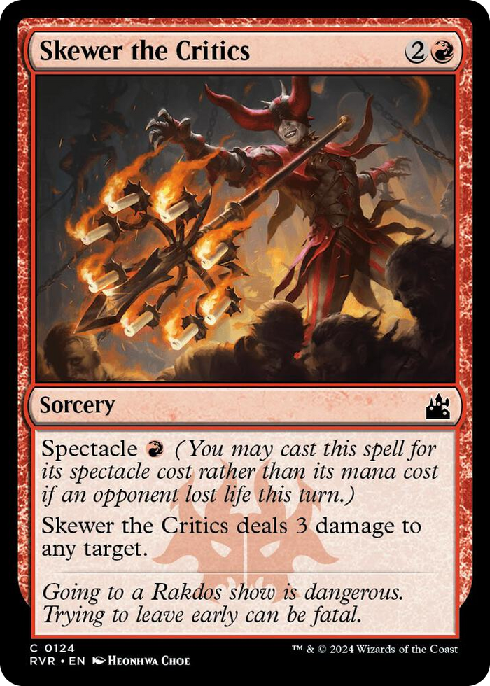 Skewer the Critics #124 C - Ravnica Remastered Pokemon card