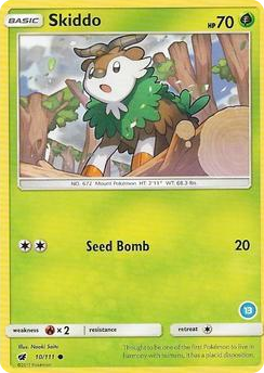 0010 Skiddo (13) Common SM Trainer Kit: Alolan Sandslash & Alolan Ninetales
